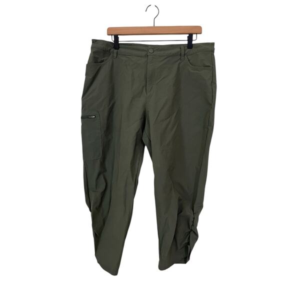 Eddie Bauer Women's Olive Green Capri Cropped Nylon Blend Hiking Pants Size XL - Picture 1 of 8